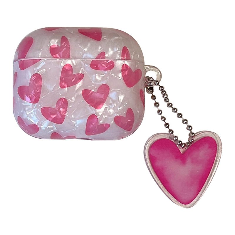 For AirPods Pro 2 Heart Pattern TPU Cover Anti-drop Earphone Protective Case with Pendant For AirPods Pro 2 Heart Pattern TPU Cover Anti-drop Earphone Protective Case with Pendant